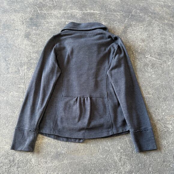 Eddie Bauer Wrap Sweater Size L Gray Cardigan One Button Knit Outdoor Casual - Picture 4 of 11